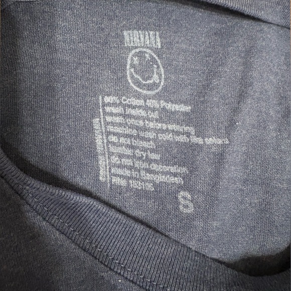 NIRVANA Navy Tee with Yellow Smiley Graphic - Picture 3 of 3